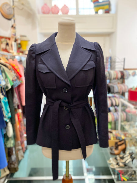 Giacca blu 70s cintura