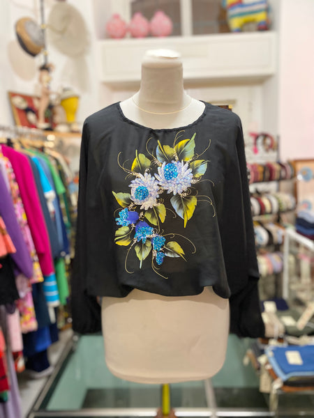 Blusa 80s dipinta a mano