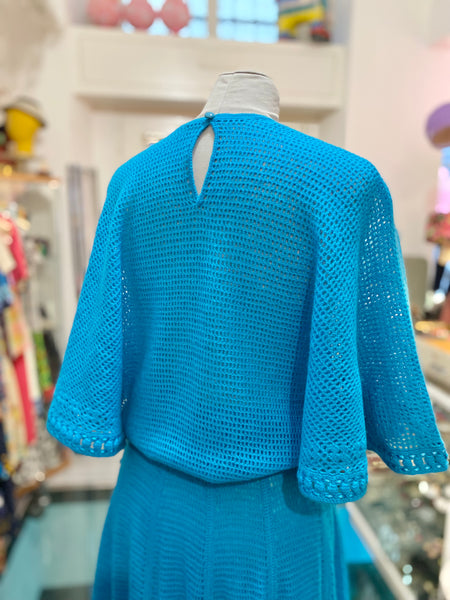 Completo crochet 80s turchese