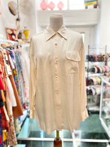 Camicia pura seta panna