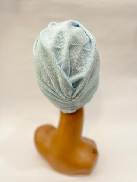 Turbante spugna celeste chiaro