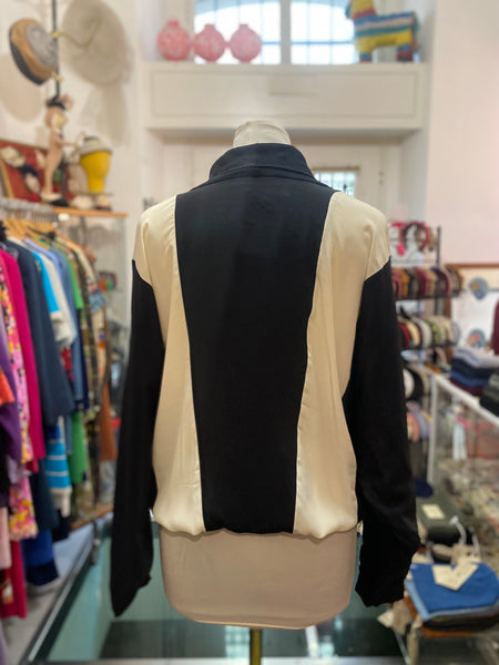 Blusa seta bianco nero