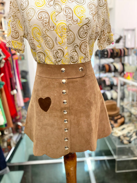 Minigonna 70s camoscio