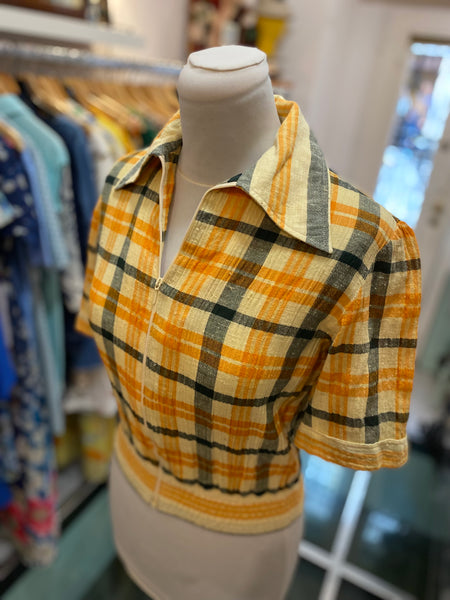 Giacchina 70s scacchi giallo