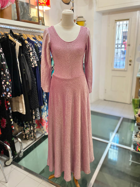 Abito 70s rosa lurex