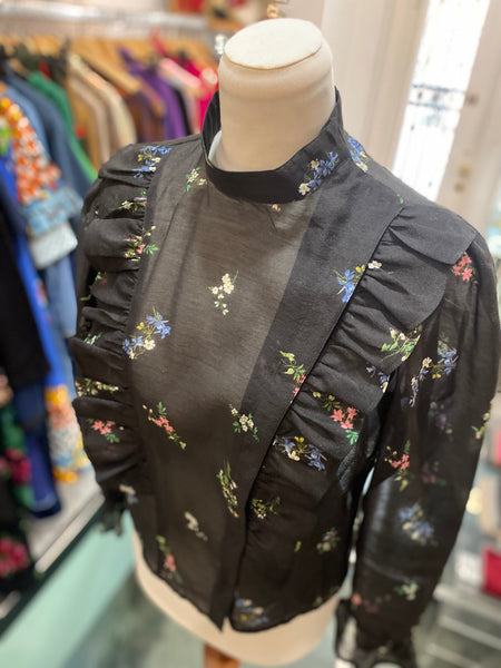 Camicia rouches fiorellini