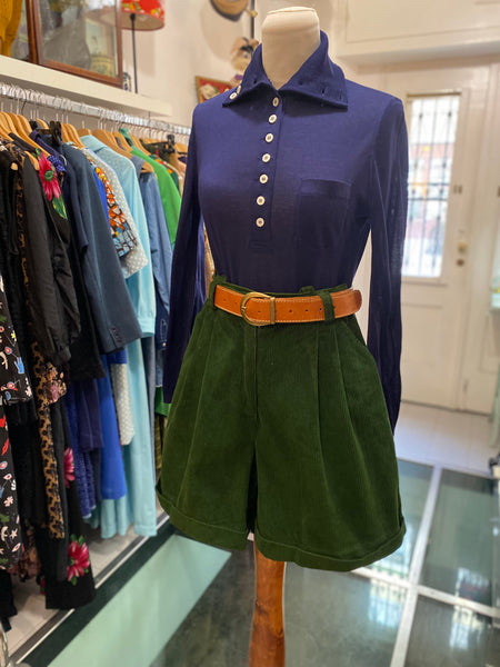 Bermuda 80s velluto verde