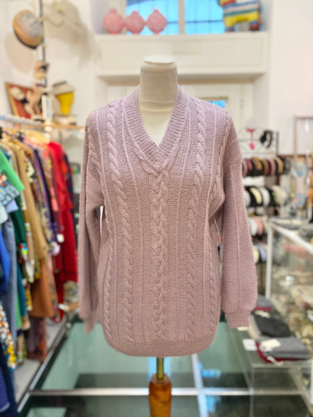 Maglione lilla trecce