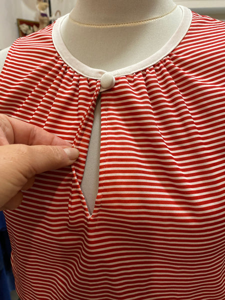 Abito 80s righe rosso bianco