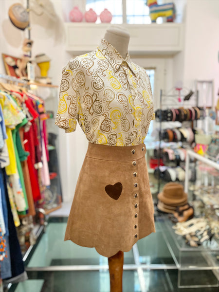 Minigonna 70s camoscio