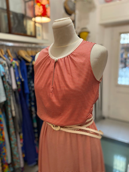 Abito 80s righe rosso bianco