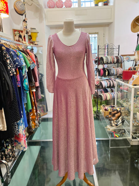 Abito 70s rosa lurex