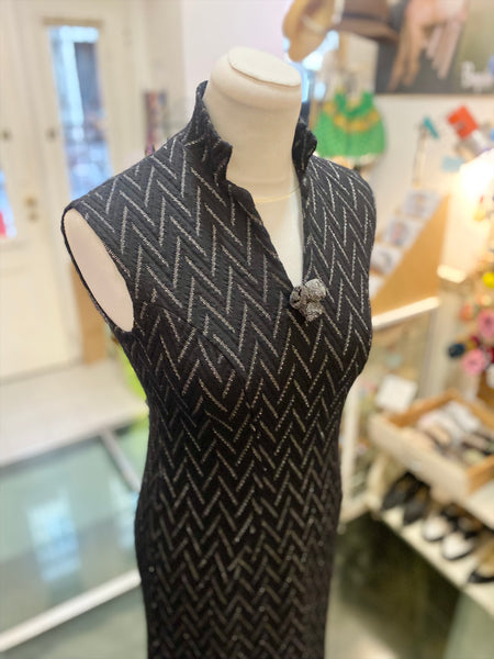 Abito 60s nero argento