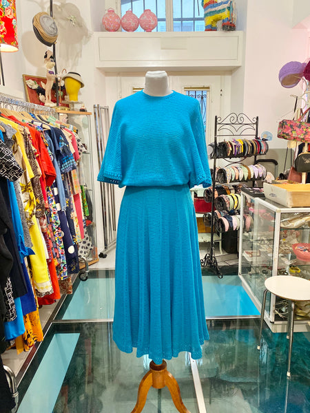 Completo crochet 80s turchese