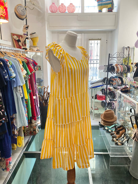 Abito 80s righe giallo