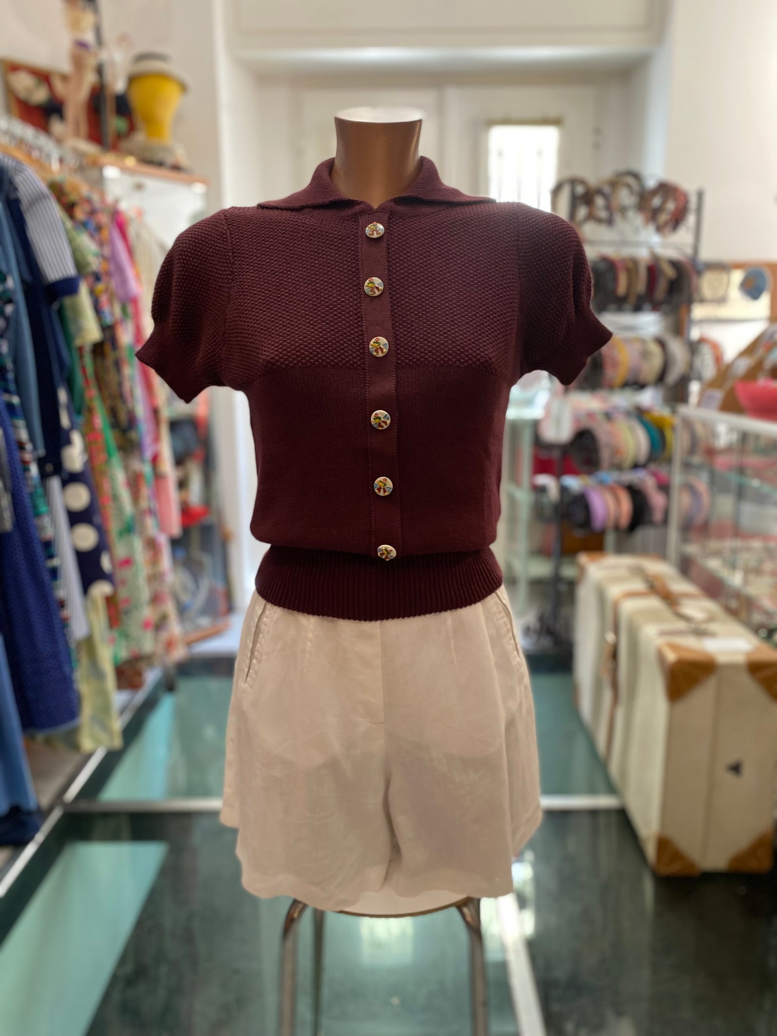 Jumper bordeaux e rosa