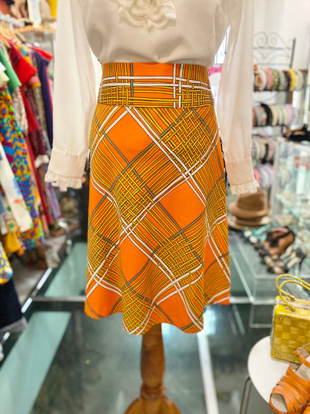 Gonna 70s arancione intreccio