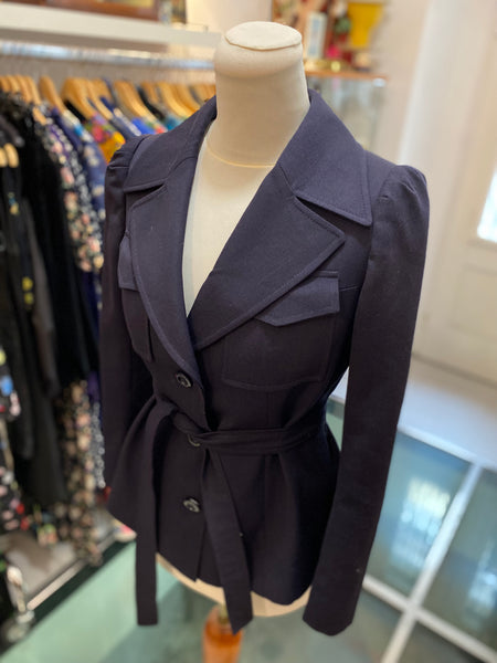 Giacca blu 70s cintura