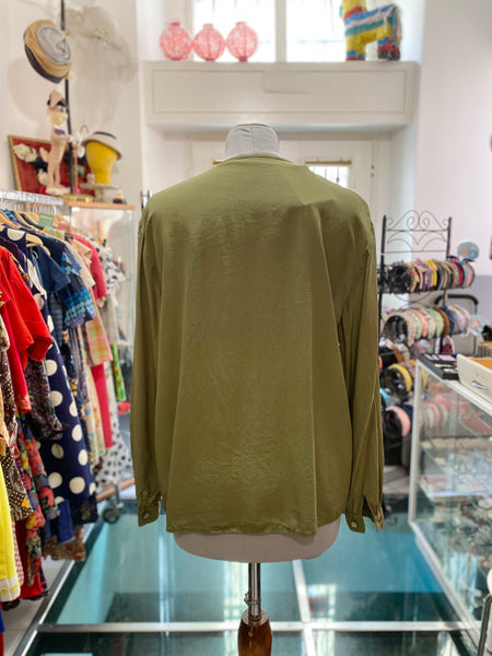 Camicia seta verde oliva