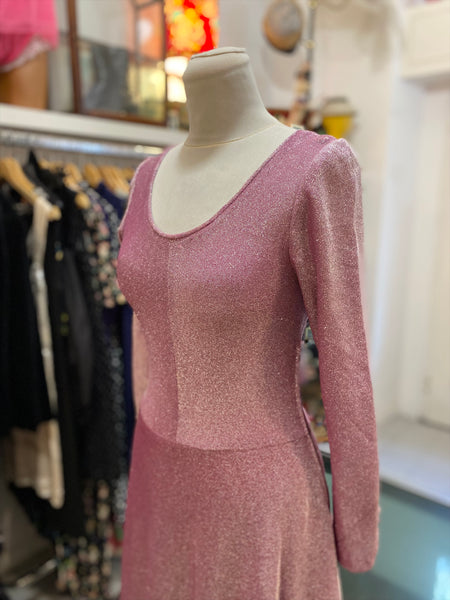Abito 70s rosa lurex