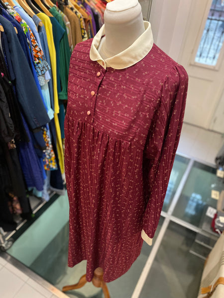 Abito 80s bordeaux colletto