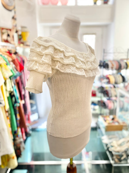Maglia bianca rouches