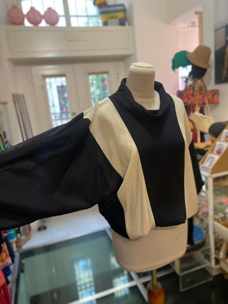 Blusa seta bianco nero