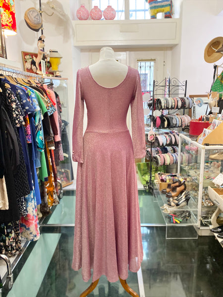 Abito 70s rosa lurex