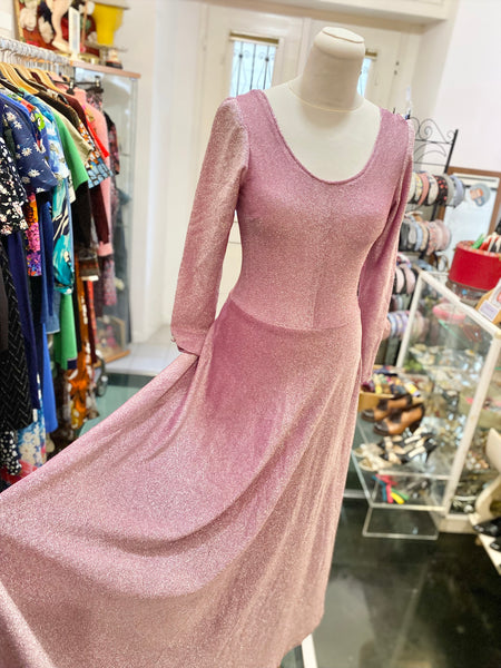 Abito 70s rosa lurex