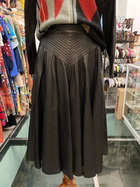 Gonna pantalone pelle 80s