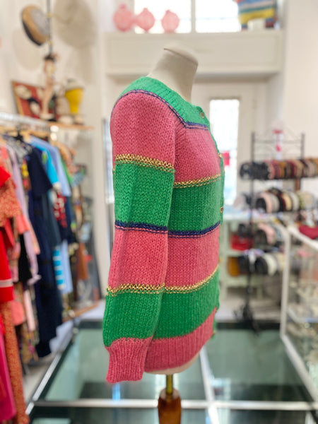 Cardigan fuxia verde