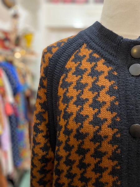 Cardigan 80s pied de poule