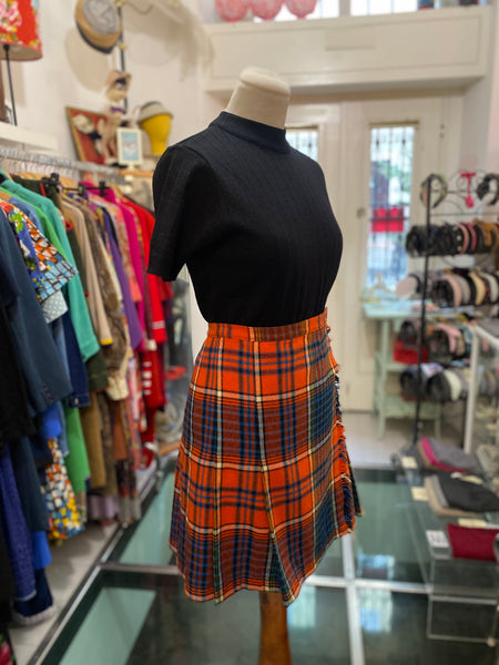 Gonna scozzese rosso geranio