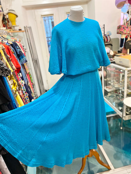 Completo crochet 80s turchese