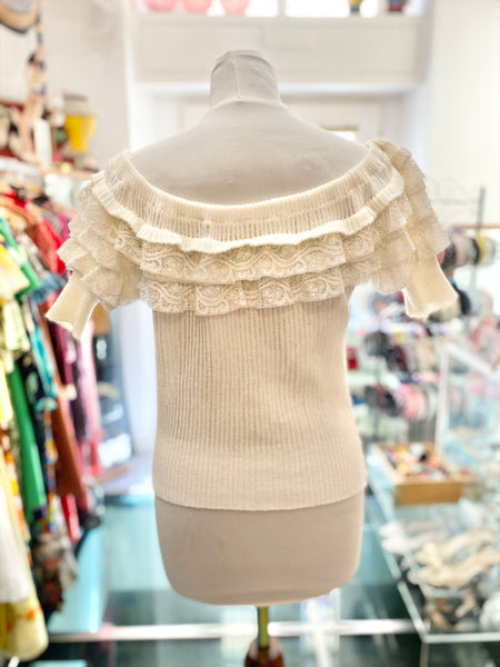 Maglia bianca rouches
