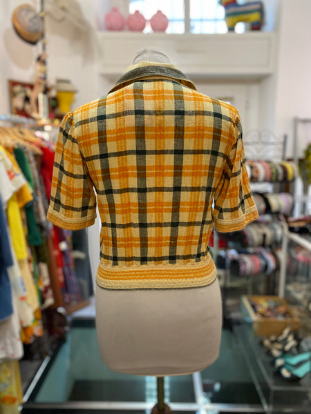 Giacchina 70s scacchi giallo