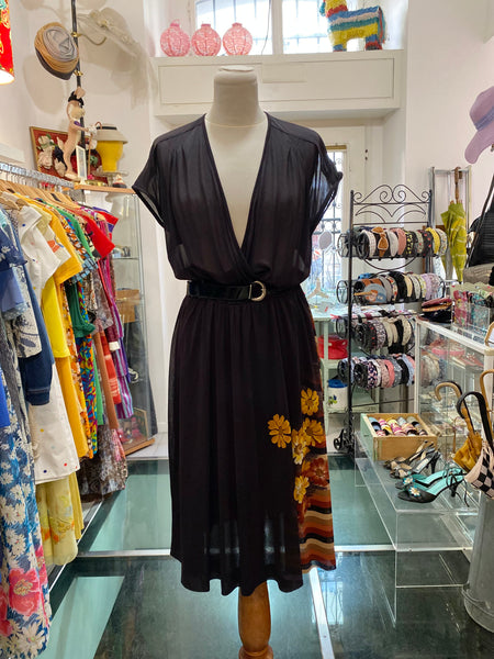Abito 80s fiori righe