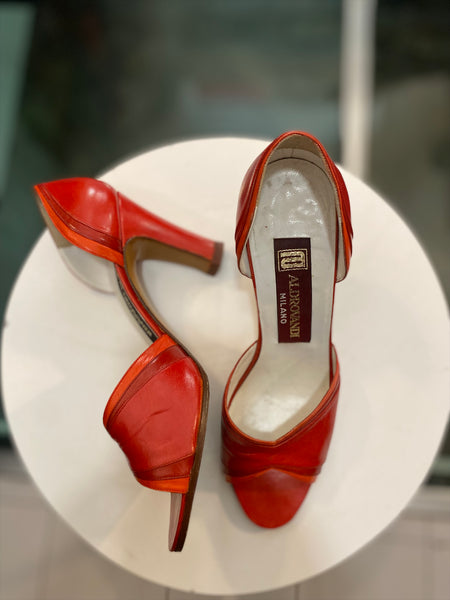 Open toe 70s rosse