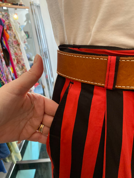 Pantaloni righe rosso nero