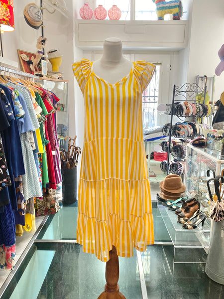 Abito 80s righe giallo