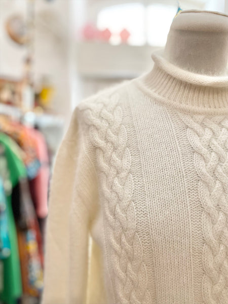 Maglione bianco misto angora