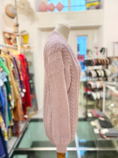 Maglione lilla trecce