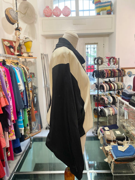 Blusa seta bianco nero