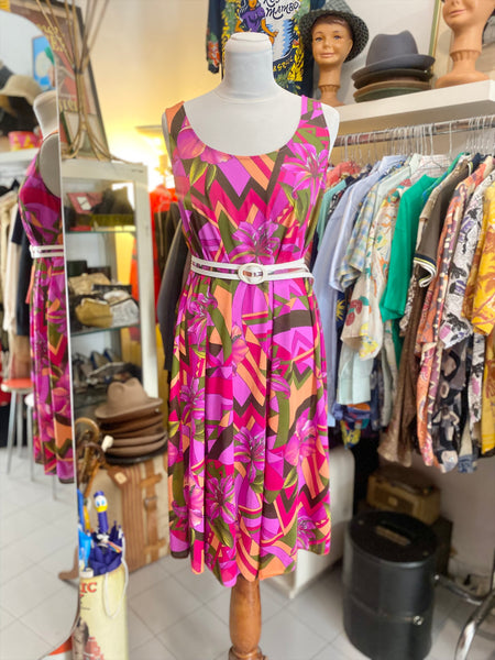 Abito 80s fiori tropical