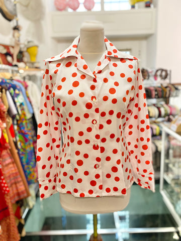 Camicia 70s pois rosso