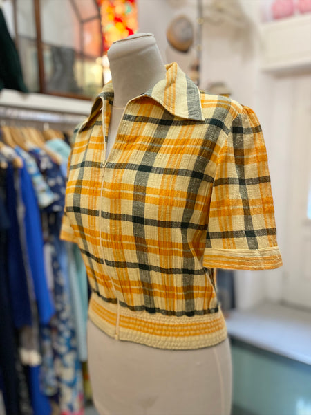 Giacchina 70s scacchi giallo