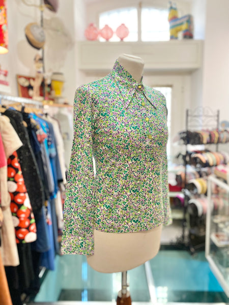 Camicia 70s verde viola