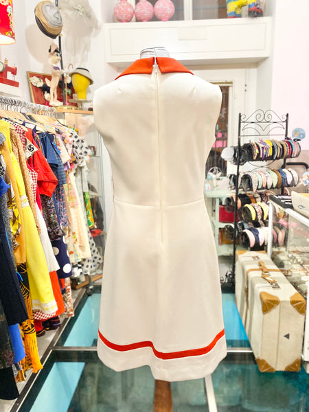 Abito 70s bianco rosso
