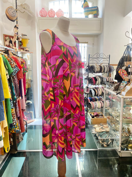 Abito 80s fiori tropical
