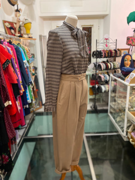 Pantaloni 80s beige